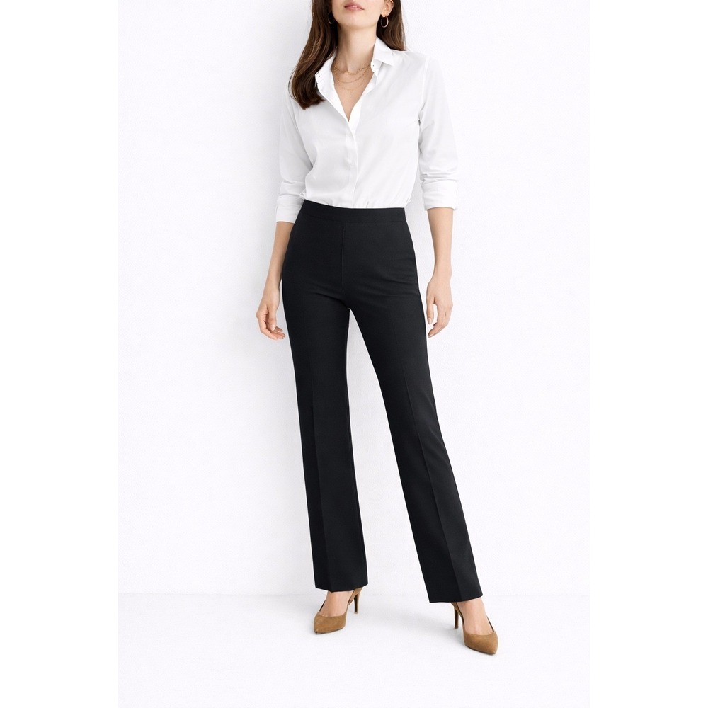 Akris Punto Black Stretch Wool Dress Trouser Pants 8 Quiet Luxury Minimalist